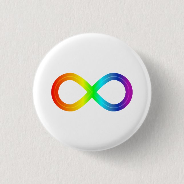 Infinite Autism Rainbow Button (Front)