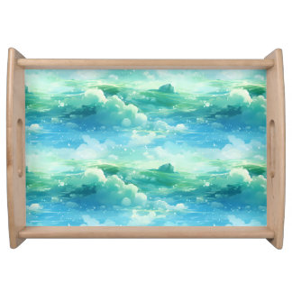 Infinite Blend of Ocean and Sky Serving Tray