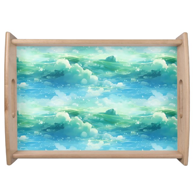 Infinite Blend of Ocean and Sky Serving Tray (Front)
