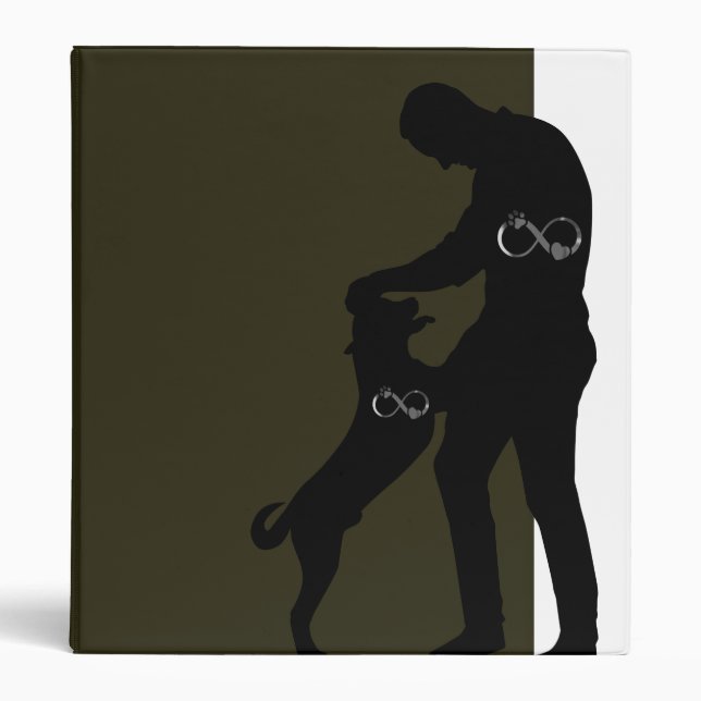 "Infinite Bond" Dog & Owner Silhouette Binder (Front)