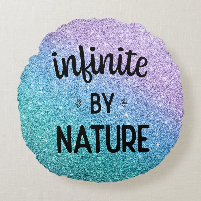 Infinite by nature diamond rainbow Meditation Round Pillow (Front)