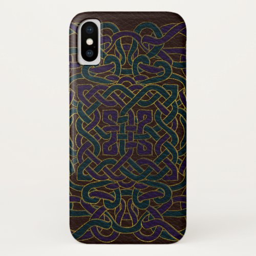 Infinite Celtic Knot Pattern on Leather
