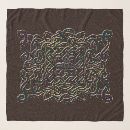 Infinite Celtic Knot Pattern on Leather Scarf