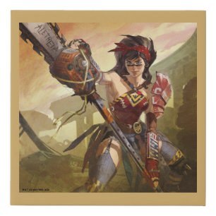 Infinite Crisis Atomic Wonder Woman Illustration Faux Canvas Print