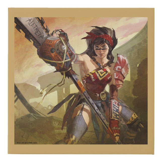 Infinite Crisis Atomic Wonder Woman Illustration Faux Canvas Print (Front)
