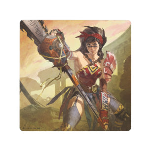 Infinite Crisis Atomic Wonder Woman Illustration Metal Print