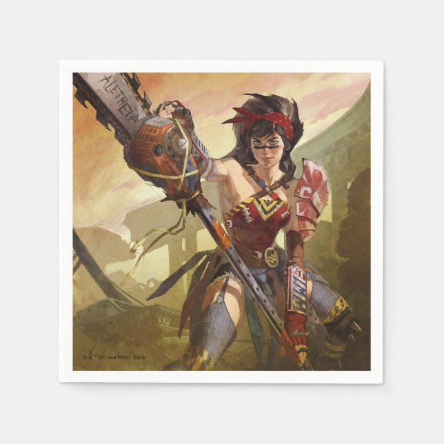 Infinite Crisis Atomic Wonder Woman Illustration Napkins (Front)