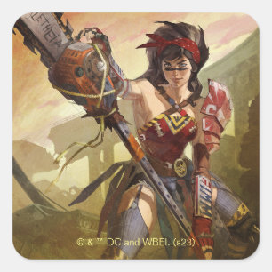 Infinite Crisis Atomic Wonder Woman Illustration Square Sticker