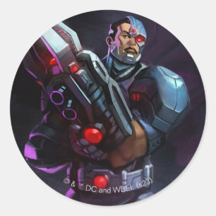 Infinite Crisis Cyborg Illustration Classic Round Sticker