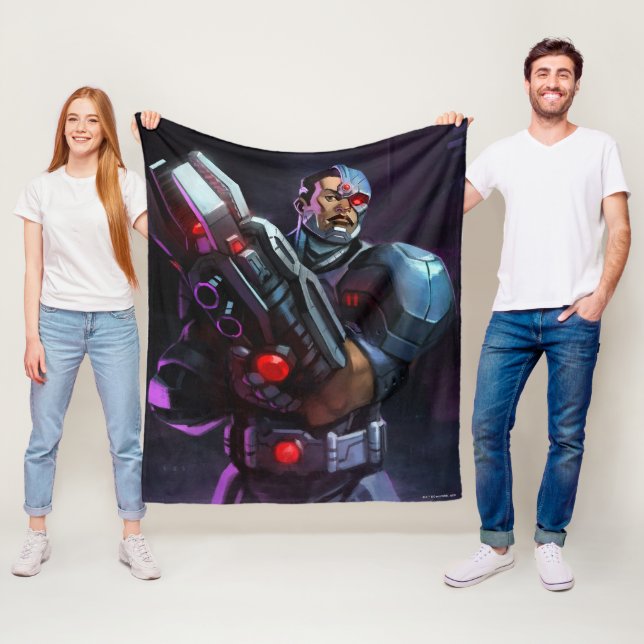 Infinite Crisis Cyborg Illustration Fleece Blanket (In Situ)