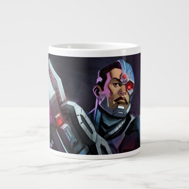 Infinite Crisis Cyborg Illustration Giant Coffee Mug (Front)