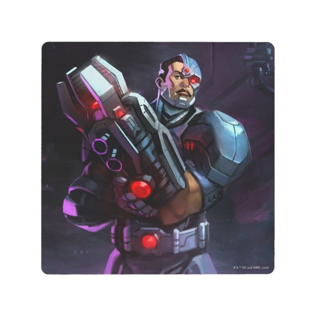 Infinite Crisis Cyborg Illustration Metal Print (Front)