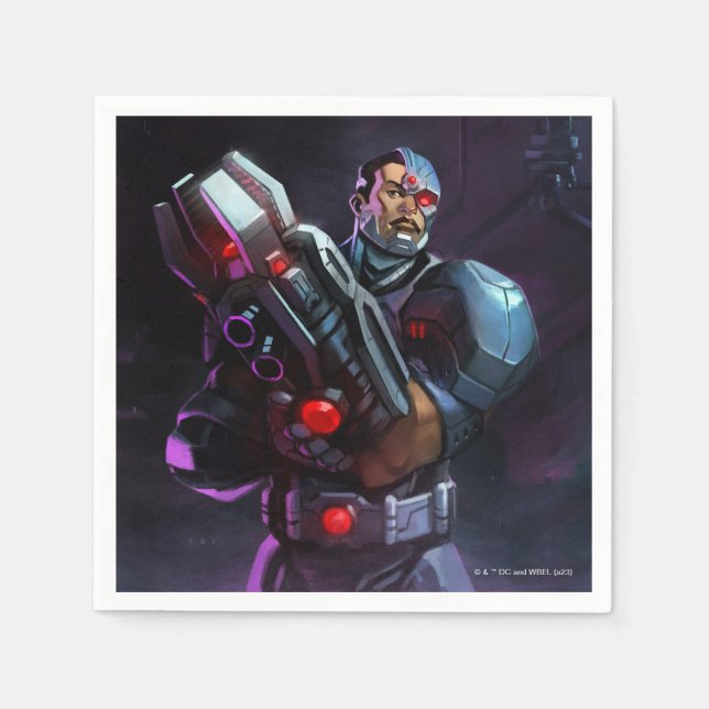 Infinite Crisis Cyborg Illustration Napkins (Front)