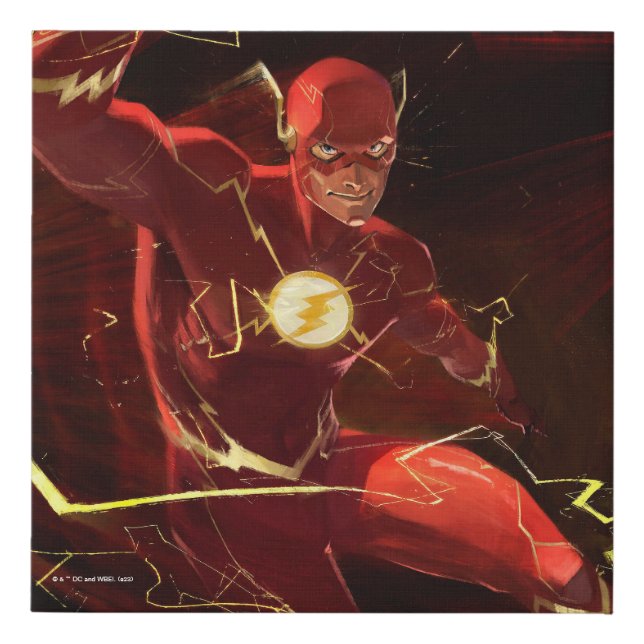 Infinite Crisis Flash Illustration Faux Canvas Print (Front)