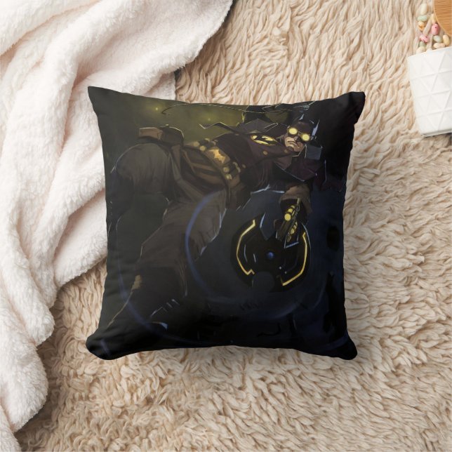 Infinite Crisis Gaslight Batman Illustration Throw Pillow (Blanket)