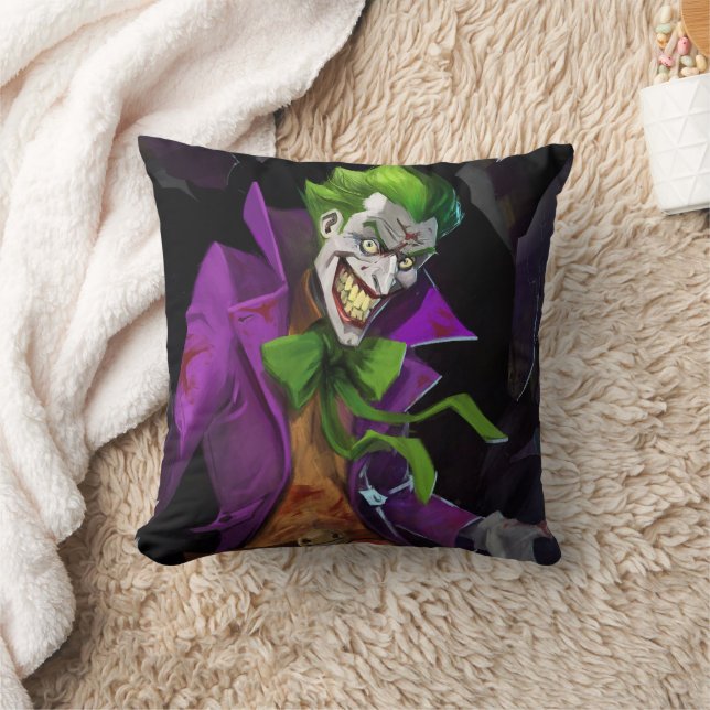 Infinite Crisis Joker Illustration Throw Pillow (Blanket)