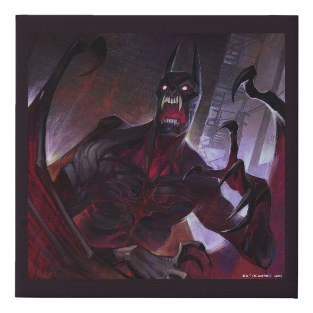 Infinite Crisis Vampire Batman Illustration Faux Canvas Print (Front)