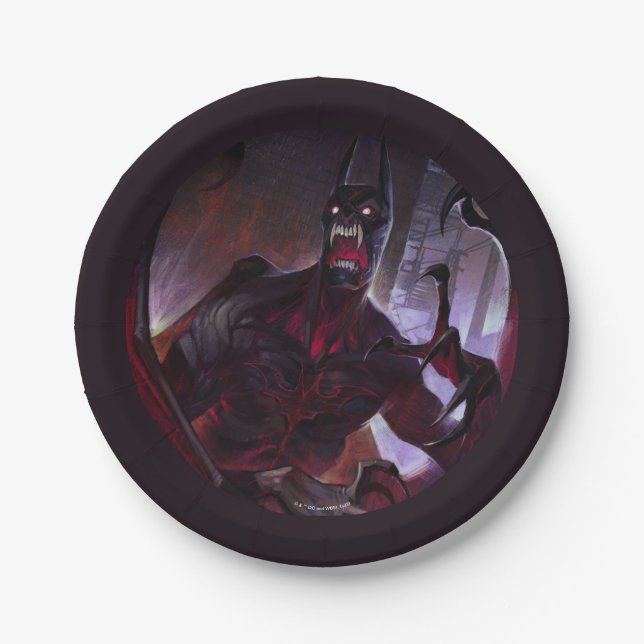 Infinite Crisis Vampire Batman Illustration Paper Plates (Front)