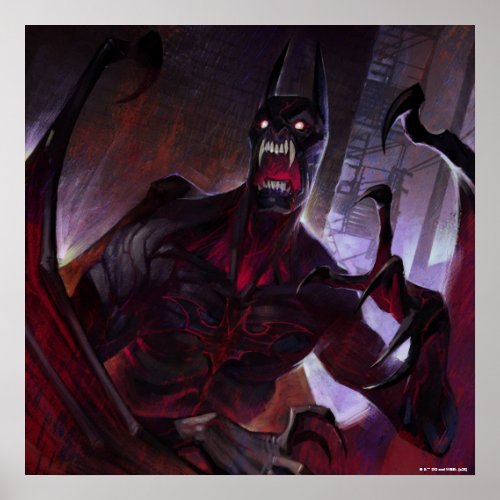 Infinite Crisis Vampire Batman Illustration Poster