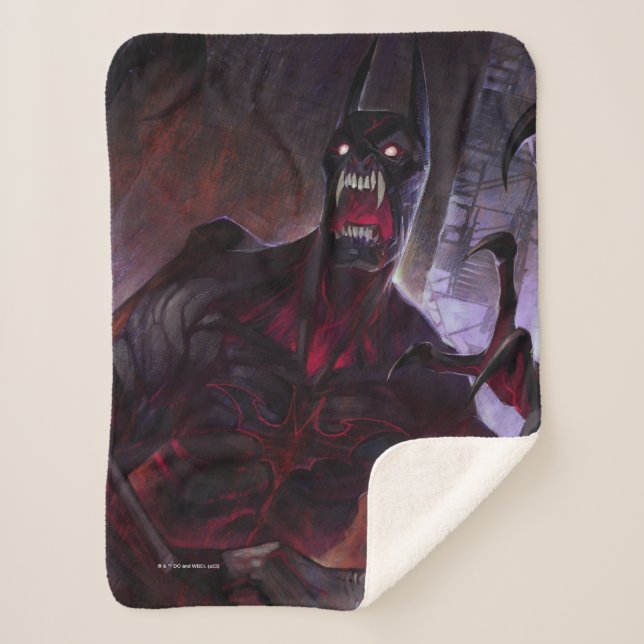 Infinite Crisis Vampire Batman Illustration Sherpa Blanket (Front)