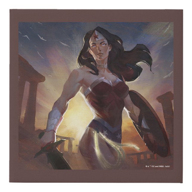 Infinite Crisis Wonder Woman Illustration Faux Canvas Print (Front)