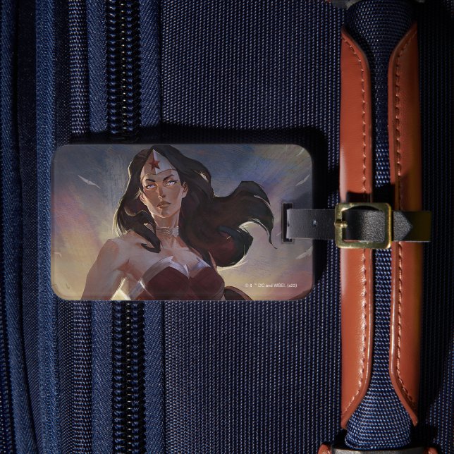 Infinite Crisis Wonder Woman Illustration Luggage Tag (Front Insitu 4)
