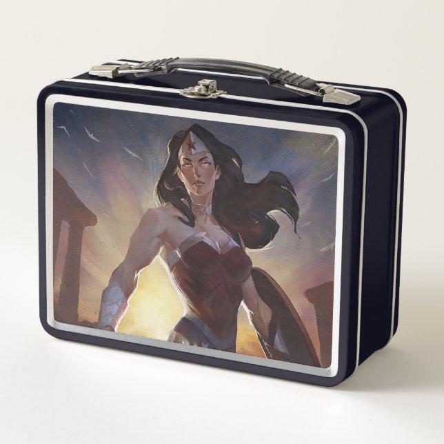 Infinite Crisis Wonder Woman Illustration Metal Lunch Box (Front)