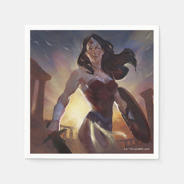 Infinite Crisis Wonder Woman Illustration Napkins (Front)