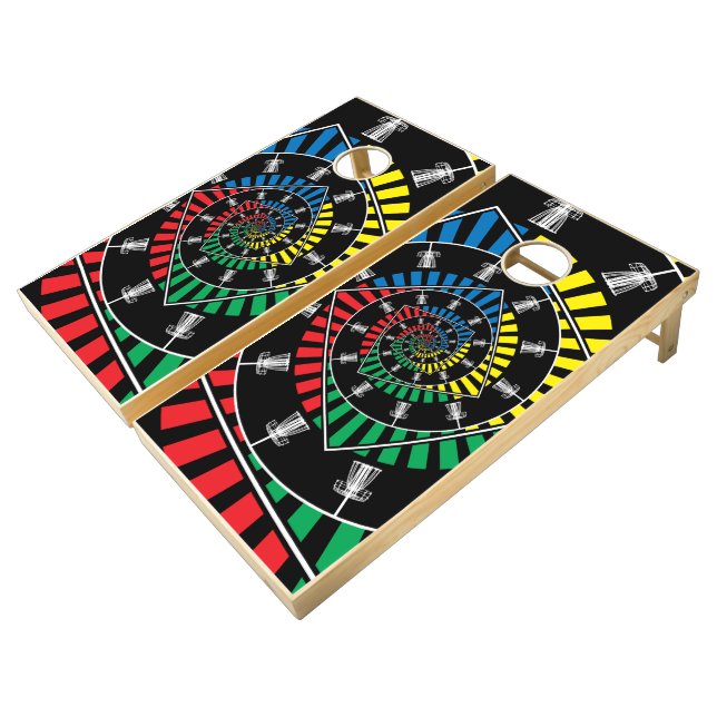 Infinite Disc Golf Baskets Cornhole Set (Angled)