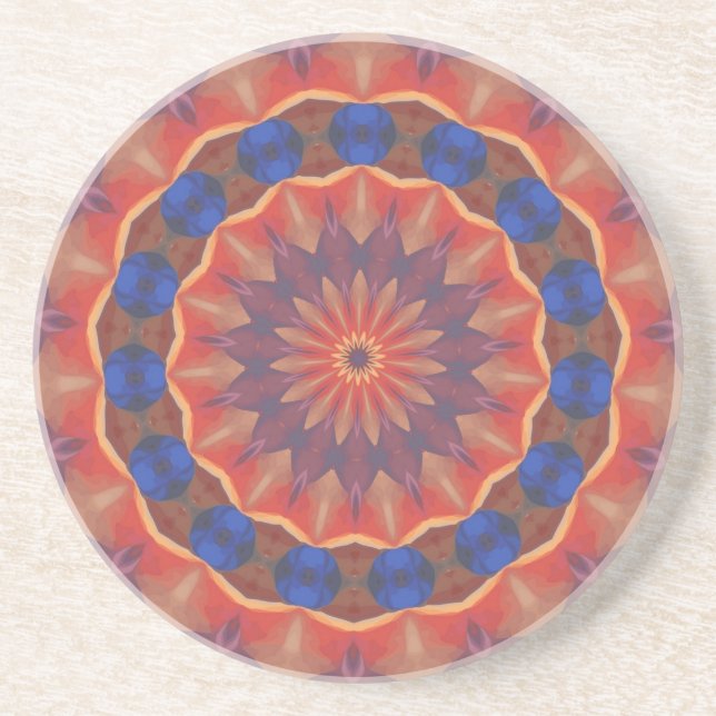Infinite Diversities Mandala Sandstone Coaster (Front)