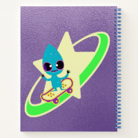 Adorable Green Aliens Space Ships UFO Kids Notebook