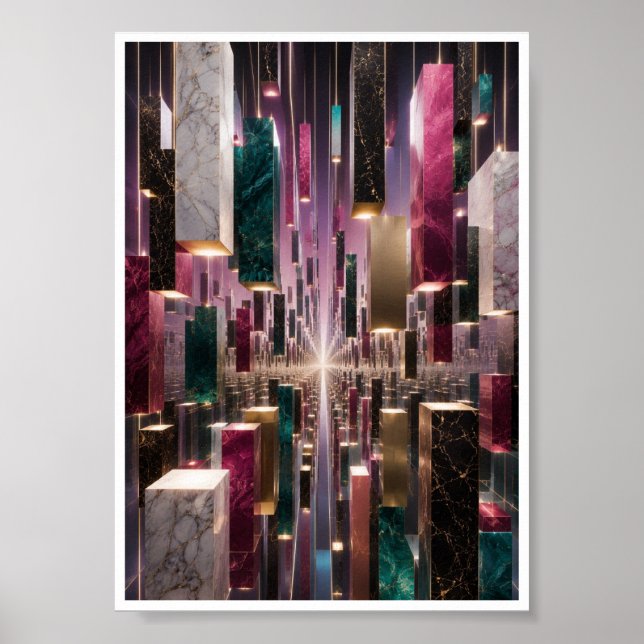 Infinite Floating Monolith Corridor Wall Art  (Front)