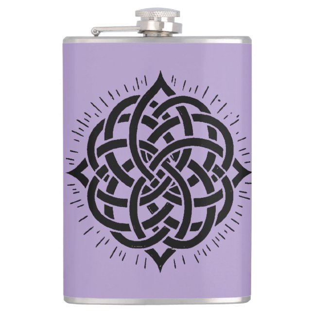 Infinite Harmony: Sacred Mandala Celtic Symbol Art Flask (Front)