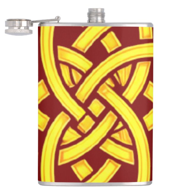 Infinite Harmony: Sacred Mandala Celtic Symbol Art Flask (Opened)