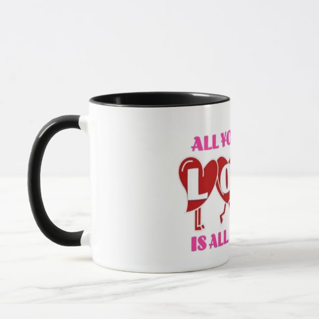 "Infinite Heart Mantra" Two-Tone Coffee Mug  (Left)