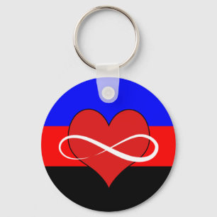 Infinite Heart with Flag Keychain