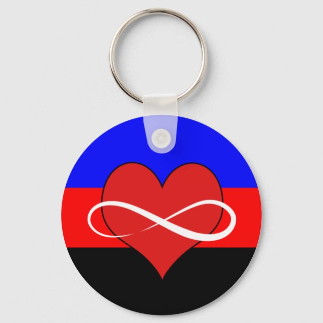 Infinite Heart with Flag Keychain (Front)