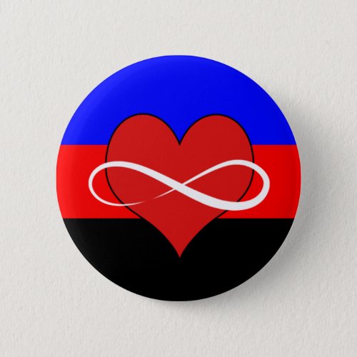 Infinite Heart with Flag Pinback Button