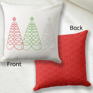 Infinite Love Christmas Tree - MultiColor - RedB Throw Pillow