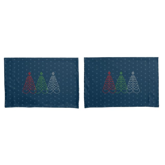 Infinite Love Christmas Tree - Red,Green,Silver Pillow Case (Front-Set)
