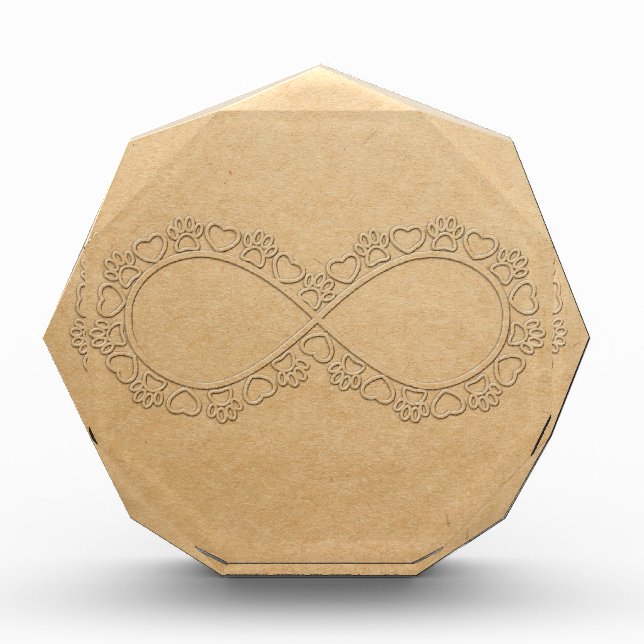 Infinite Love Dog Paw Print Acrylic Award (Front)