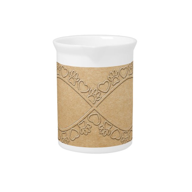 Infinite Love Dog Paw Print Beverage Pitcher (Front)