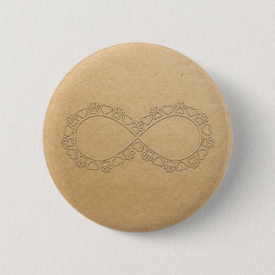 Infinite Love Dog Paw Print Button