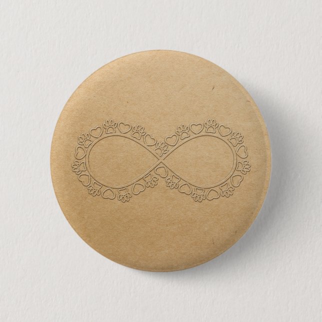 Infinite Love Dog Paw Print Button (Front)