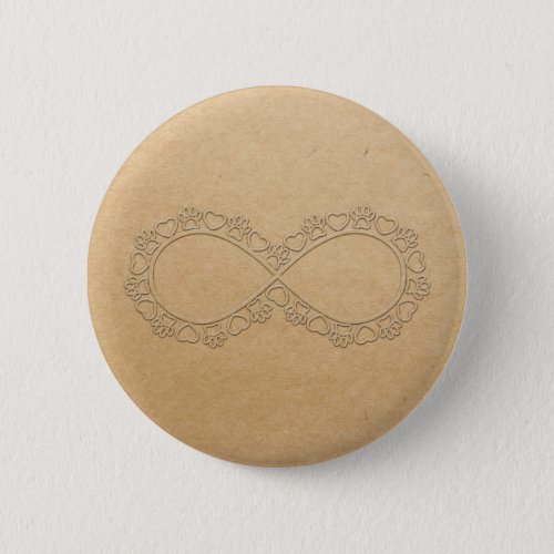 Infinite Love Dog Paw Print Button