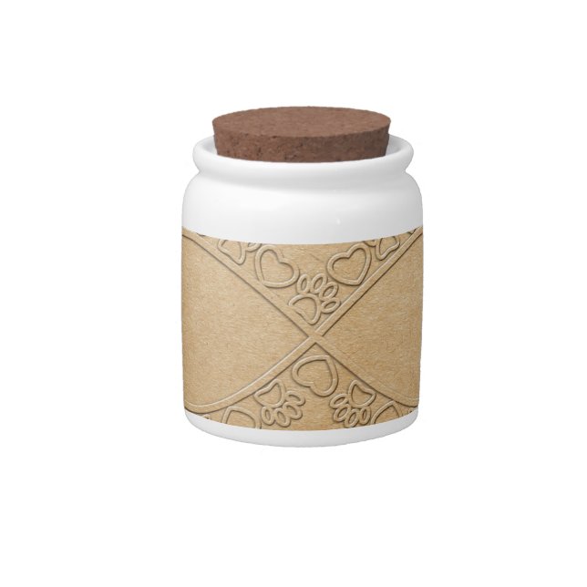 Infinite Love Dog Paw Print Candy Jar (Front)