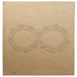 Infinite Love Dog Paw Print Cloth Napkin