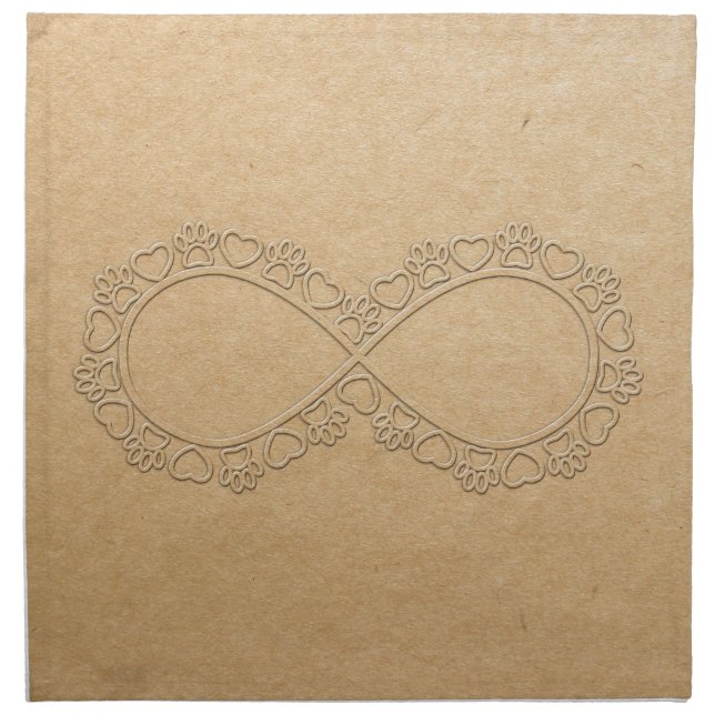 Infinite Love Dog Paw Print Cloth Napkin (Front)