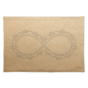 Infinite Love Dog Paw Print Cloth Placemat