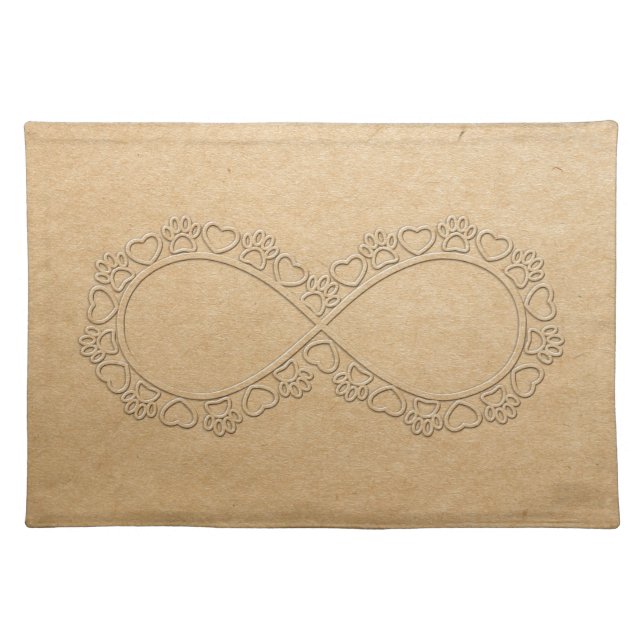 Infinite Love Dog Paw Print Cloth Placemat (Front)